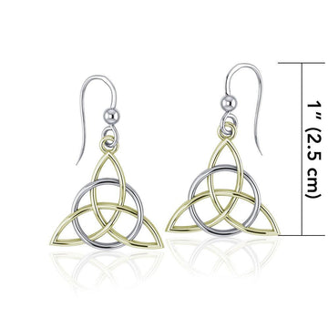 Triquetra Silver and 14K Gold accent Earrings TEV2912 - Jewelry